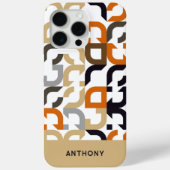 Zwart Bruin Beige Sinaasappel Mideeuwse Kunstpatro Case-Mate iPhone Case (Achterkant)