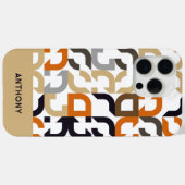 Zwart Bruin Beige Sinaasappel Mideeuwse Kunstpatro Case-Mate iPhone Case (Achterkant (horizontaal))