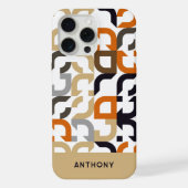 Zwart Bruin Beige Sinaasappel Mideeuwse Kunstpatro iPhone Hoesje (Achterkant)