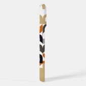 Zwart Bruin Beige Sinaasappel Mideeuwse Kunstpatro iPhone Hoesje (Rechterkant)