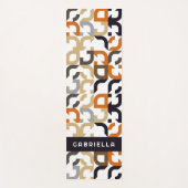 Zwart Bruin Beige Sinaasappel Mideeuwse Kunstpatro Yogamat (Voorkant)