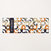 Zwart Bruin Beige Sinaasappel Mideeuwse Kunstpatro Yogamat (Voorkant (horizontaal))