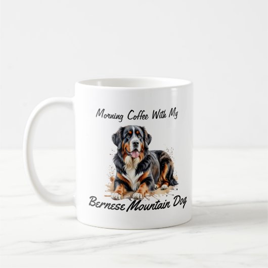 Zwart & Bruin Berner Sennenhond PERSONALISEREN Koffiemok (Links)
