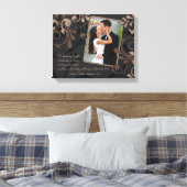 Zwart Bruin Bloemen Bruiloft Fotosjabloon Canvas (Insitu (Slaapkamer))