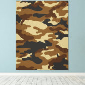 Zwart, bruin camouflage, grafisch ontwerp 016. canvas afdruk (Insitu (Houten vloer))