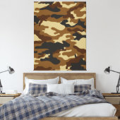 Zwart, bruin camouflage, grafisch ontwerp 016. canvas afdruk (Insitu (Slaapkamer))