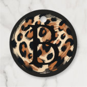 Zwart bruin crème geschilderd Leopard Animal Print Bedankjes Labels (Achterkant)