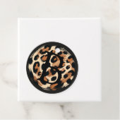 Zwart bruin crème geschilderd Leopard Animal Print Bedankjes Labels (In situ)