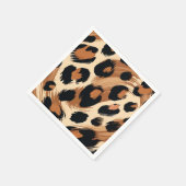 Zwart bruin crème geschilderd Leopard Animal Print Servet (Hoek)