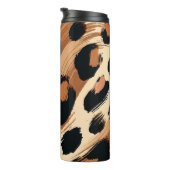 Zwart bruin crème geschilderd Leopard Animal Print Thermosbeker (Geroteerd rechts)