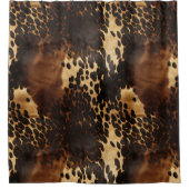 Zwart bruin crème Koeienhuid Douchegordijn (Voorkant)