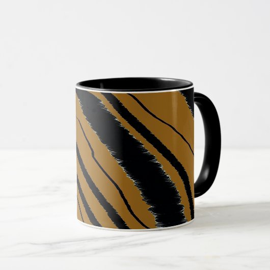 Zwart Bruin Dierenprint Combo Mok (Voorkant rechts)