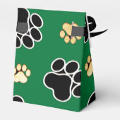 Zwart-bruin en bruin papier voor honden bedankdoosjes (Achterkant)