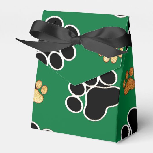 Zwart-bruin en bruin papier voor honden bedankdoosjes (Voorkant Zijde)