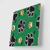 Zwart-bruin en bruin papier voor honden vierkante klok (Hoek)