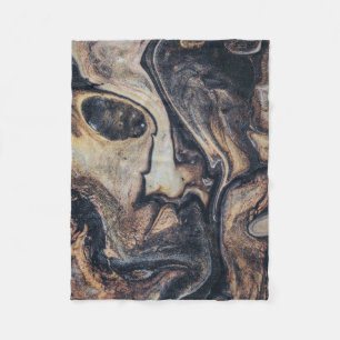Zwart, bruin en grijs abstract schilderij fleece deken