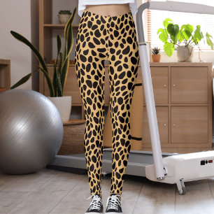 Zwart Bruin En Tannig Groot Katachtig Patroon Luip Leggings