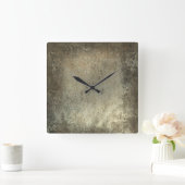 Zwart, bruin en Taupe Grunge Vierkante Klok (Huis)