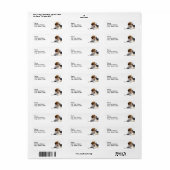 Zwart Bruin en Wit Beagle Hond Retouradres Etiket (Full Sheet)