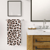 Zwart bruin en wit luipaardprint bad handdoek