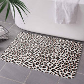 Zwart bruin en wit luipaardprint badmat