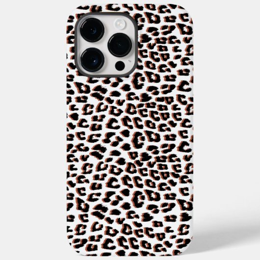 Zwart bruin en wit luipaardprint Case-Mate iPhone case (Achterkant)