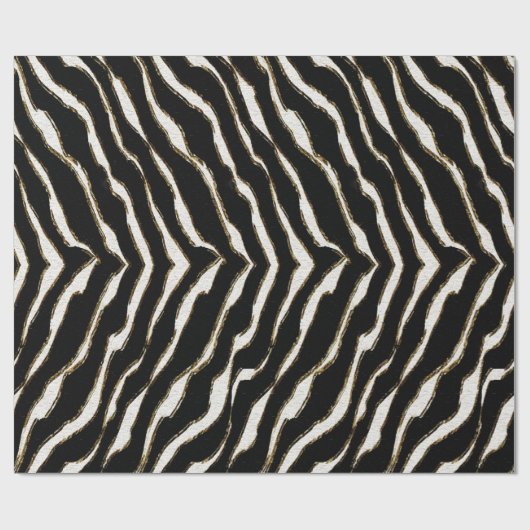 Zwart bruin en witte zebra printpapier cadeaupapier (Vlak)