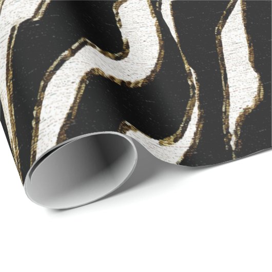 Zwart bruin en witte zebra printpapier cadeaupapier (Rol Hoek)