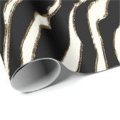 Zwart bruin en witte zebra printpapier cadeaupapier (Rol Hoek)