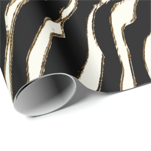 Zwart bruin en witte zebra printpapier cadeaupapier (Rol Hoek)