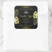 Zwart bruin etiket Gold Hawaii Flowers Logo (Tas)