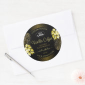 Zwart bruin etiket Gold Hawaii Flowers Logo (Envelop)