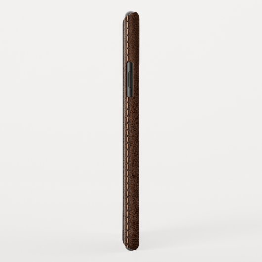 Zwart & Bruin  Faux Leather Case-Mate iPhone Case (Achterkant/rechts)