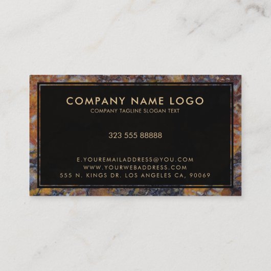 Zwart-bruin Faux Marble Visitekaartje (Achterkant)