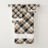 Zwart bruin geruit bad handdoek (Insitu)