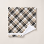 Zwart bruin geruit bad handdoek (Wasdoekje)