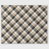 Zwart bruin geruit cadeaupapier (Vlak)