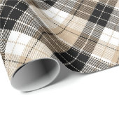 Zwart bruin geruit cadeaupapier (Rol Hoek)