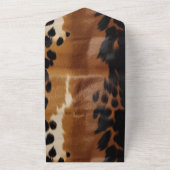 Zwart Bruin Goud Koeienhuid All In One Uitnodiging (Buitenkant)