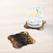 Zwart Bruin Goud Koeienhuid Kartonnen Onderzetters (Insitu)