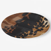 Zwart Bruin Goud Koeienhuid Papieren Bordje (Gekanteld)