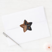 Zwart Bruin Goud Koeienhuid Ster Sticker (Envelop)