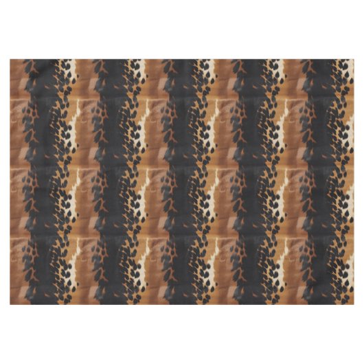Zwart Bruin Goud Koeienhuid Tafelkleed (Voorkant (Horizontaal))