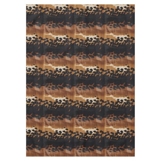 Zwart Bruin Goud Koeienhuid Tafelkleed (Voorkant)