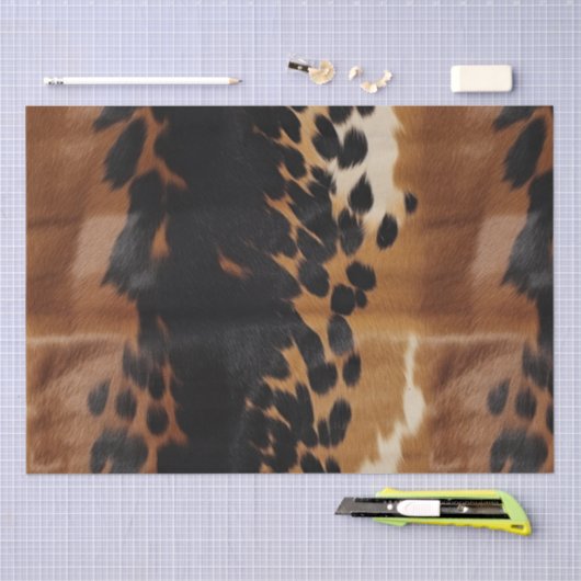 Zwart Bruin Goud Koeienhuid Tissuepapier (Craft)