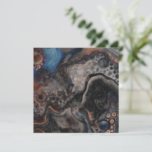 Zwart, bruin, grijs en blauw Abstract modern (Staand voorkant)