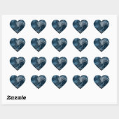 Zwart, bruin, grijs en blauw Abstract modern Hart Sticker (Vel)