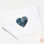 Zwart, bruin, grijs en blauw Abstract modern Hart Sticker (Envelop)