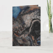 Zwart, bruin, grijs en blauw Abstract modern Kaart (Voorkant)