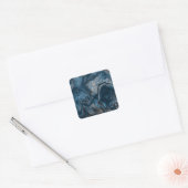Zwart, bruin, grijs en blauw Abstract modern Vierkante Sticker (Envelop)